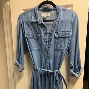 💕Maternity denim Tie-belt shirt dress 🤰🏼💕💕